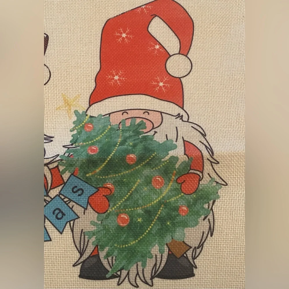 THREE SANTAS MERRY CHRISTMAS THROW PILLOW COVER 17” X 17.5” Holiday Home Decor